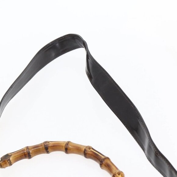 GUCCI Bamboo Hand Bag Nylon 2way Brown Silver 001 2123 1577 Auth 148948 - Picture 10 of 16